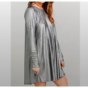 Show Me Your Mumu Tyler Tunic Silver Metallic Party Swing Mini Dress Dopamine